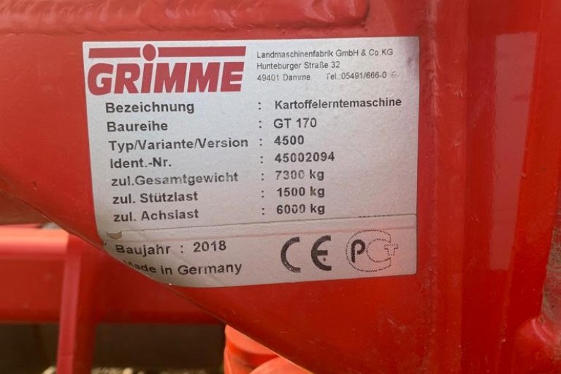 used-grimme-gt170-harvester-2018