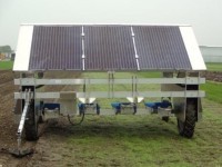 Solar Panels on Lay Down Weeder from De Jongh